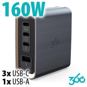 360 Electrical Profile GaN 4-Port 160W Charger