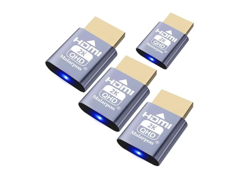 4-Pack HDMI Headless Display Emulator Plugs