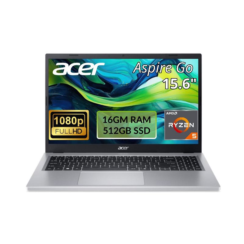 Acer Aspire Go 15 Laptop - 15.6" FHD Display - AMD Ryzen 5 7520U - 16GB