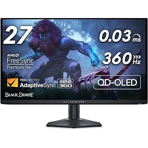 Alienware AW2725DF 27" 2560x1440 QHD QD-OLED Panel 360Hz Gaming Monitor