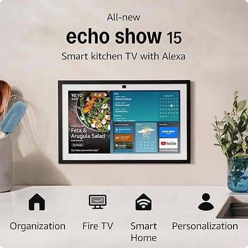 Amazon Echo Show 15 Smart 15.6" 1080p Smart Kitchen Fire TV