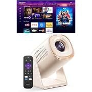 Bigasuo Roku TV 1280 x 720 Smart Projector with WiFi and Bluetooth