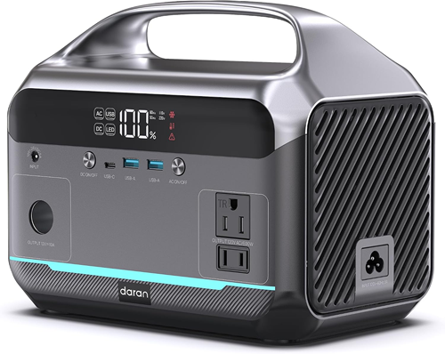 Daran 600W 288Wh LiFePO4 Solar Generator Portable Power Station