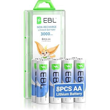 EBL AA 1.5V 3500mAh Lithium Alkaline Non-Rechargeable Batteries (8-Pack)