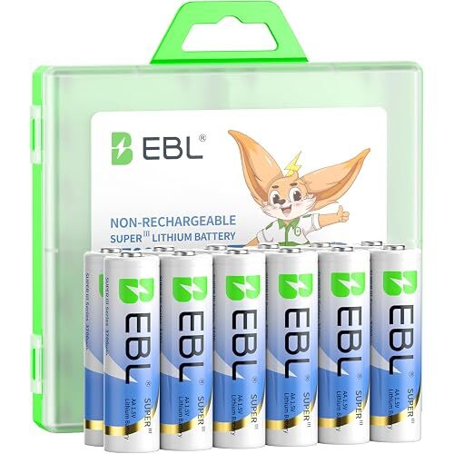 EBL AA 3700mAh 1.5V Lithium Batteries (12-Pack)