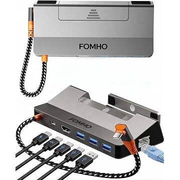 Fomho Aluminum Body 6-in-1 Steam Deck/ROG Ally/Legion Go/Switch Dock