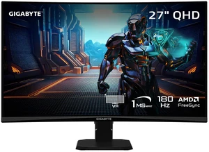 GIGABYTE 27 inch QHD 2K 1440P 180Hz Curved Gaming Computer Monitor 122%