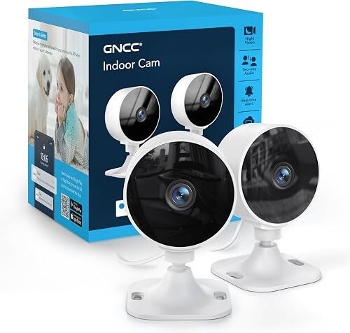 GNCC 1080p 2.4GHz WiFi Indoor Security Camera (2-Pack)