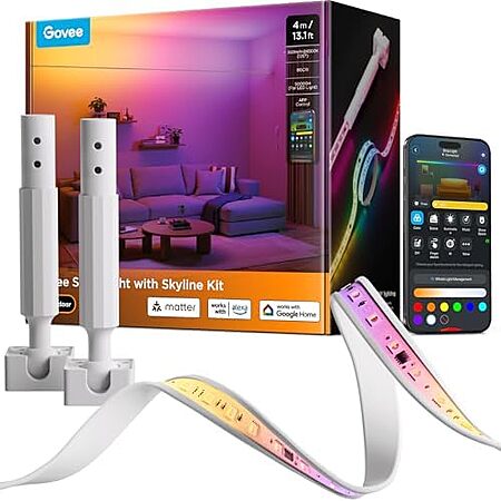 Govee Smart LED Strip Light with Skyline Kit, RGBWWIC (13.1')