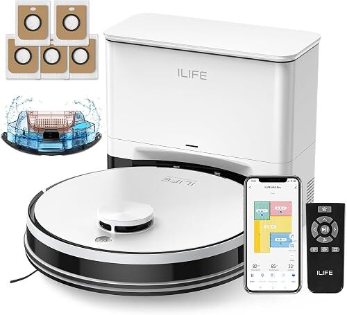 ILIFE A30 Pro 10000Pa LiDAR Robot Vacuum & Mop with Self-Emptying