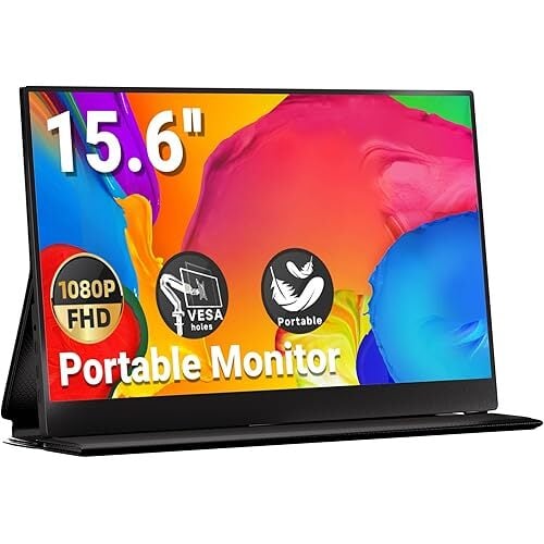 Ingnok 15.6" 1080p IPS USB-C Portable Monitor with Cover
