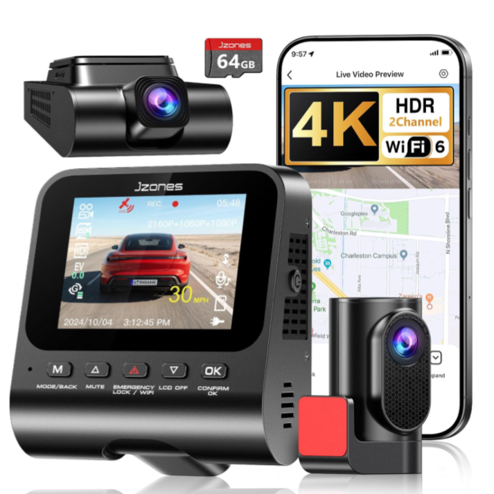Jzones 4K Dash Cam with Night Vision