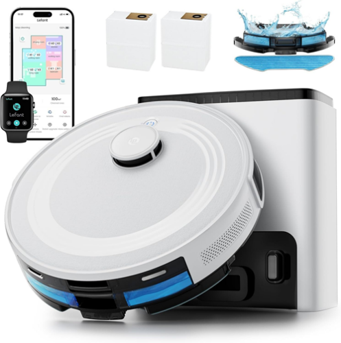 Lefant 6000Pa Suction 2.4G/5G WiFi Self-Emptying Robot Vacuum
