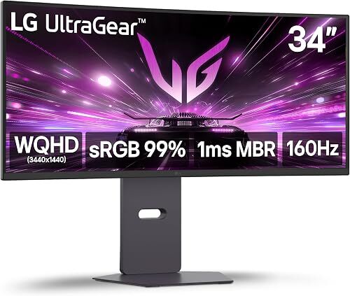 LG 34G600A-B 34" WQHD 160Hz Built-in Speaker Curved Gaming Monitor
