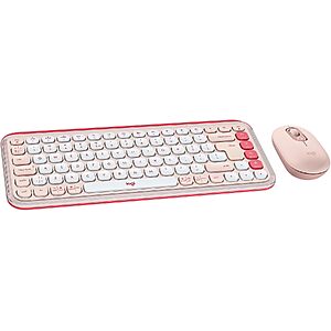 Logitech POP ICON Wireless Bluetooth Keyboard & Mouse Combo (rose)