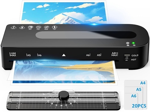 Maxdone 9in Hot & Cold Laminator with 20x Sheets, Trimmer