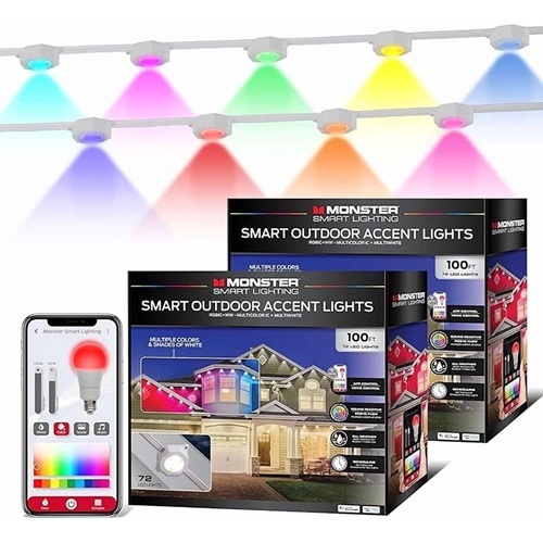 Monster 200' Outdoor RGBIC LED Multiwhite Smart Lights (2-Pack)