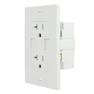 NewerTech Power2U 20 Amp Wall Outlet w/USB - White