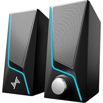 Nylavee SK400 USB-Powered 3.5mm Stereo PC Speakers w/ 9 Lighting Modes