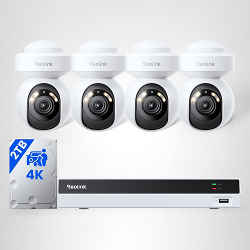 Reolink 4K UHD 355-Degree 8MP Wired Security Camera System (4-Camera)