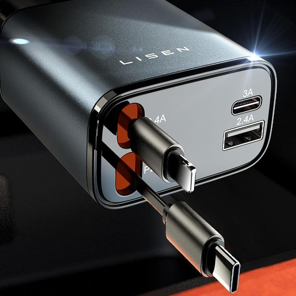 Retractable-Cord Car Charger