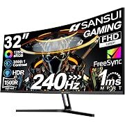 SANSUI 32" Curved 240Hz FHD 1080p Gaming Monitor