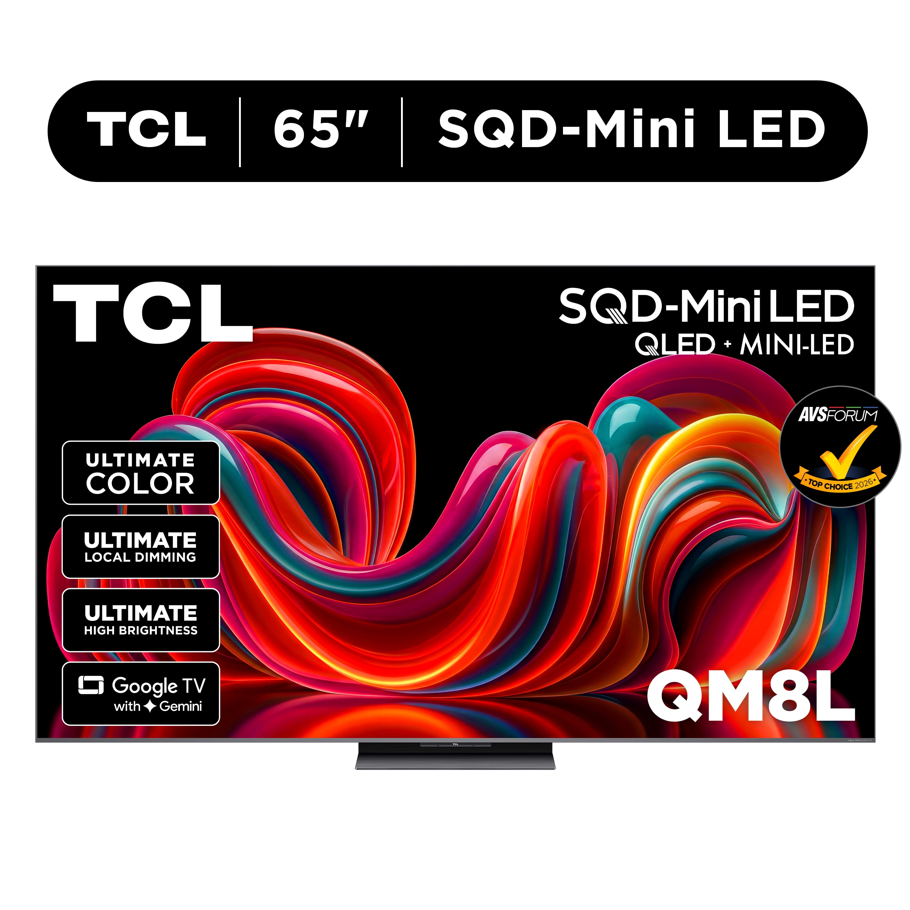TCL 65” QM8L Series SQD-Mini LED QLED Smart Google TV (NEW 2026) - TCL